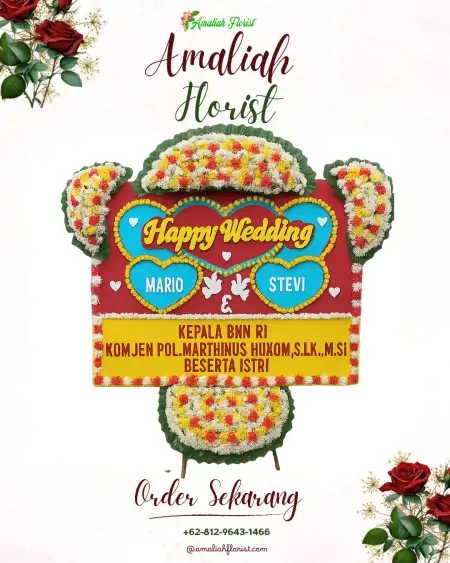 Papan Bunga Pernikahan Mindi